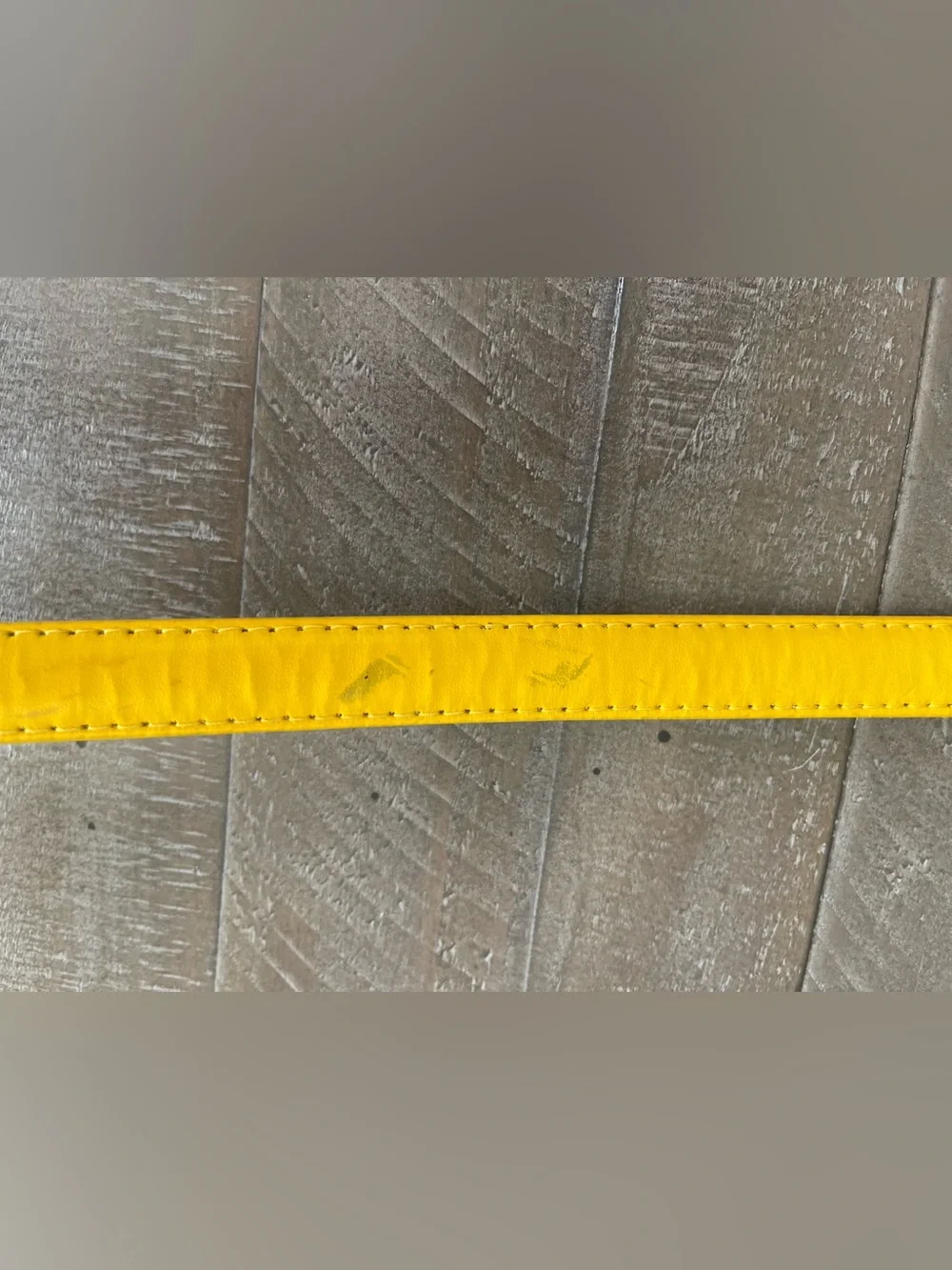 Slim Yellow Women's Leather Belt with Silver Buckle